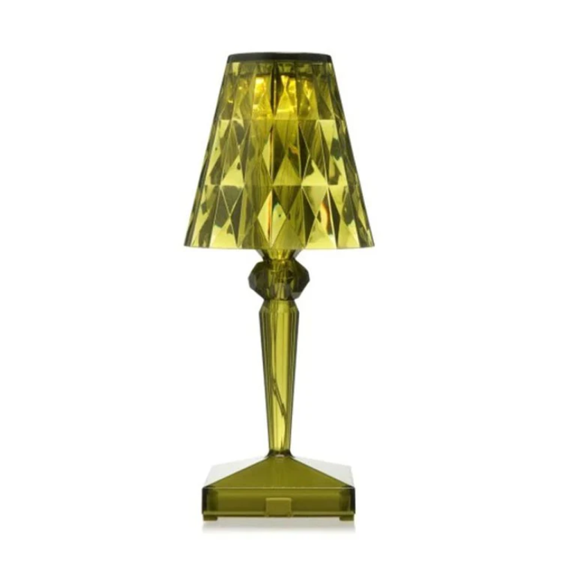 Elegancka lampa stołowa z kryształowym wzorem - CrystalLuxe-zielony-Trend Polska