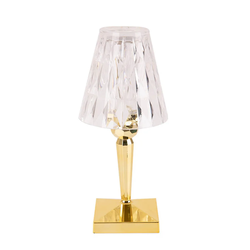Elegancka lampa stołowa z kryształowym wzorem - CrystalLuxe-złoto-Trend Polska