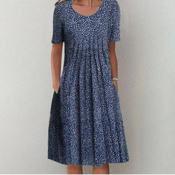 Elegancka letnia sukienka - Luna-Niebieski-S-Trend Polska