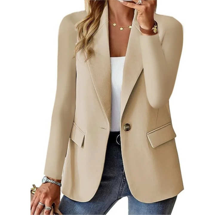 Elegancka Marynarka Damska - Emma-Jasny brązowy-S-Trend Polska