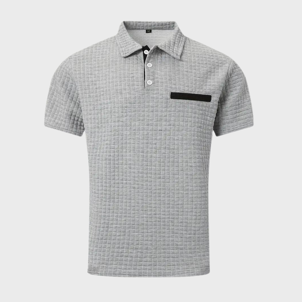 Elegancka męska koszulka polo - klasyczna elegancja-Czarny-S-Trend Polska