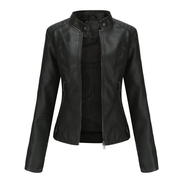 Elegancka skórzana kurtka damska - Romy-Czarny-XS-Trend Polska