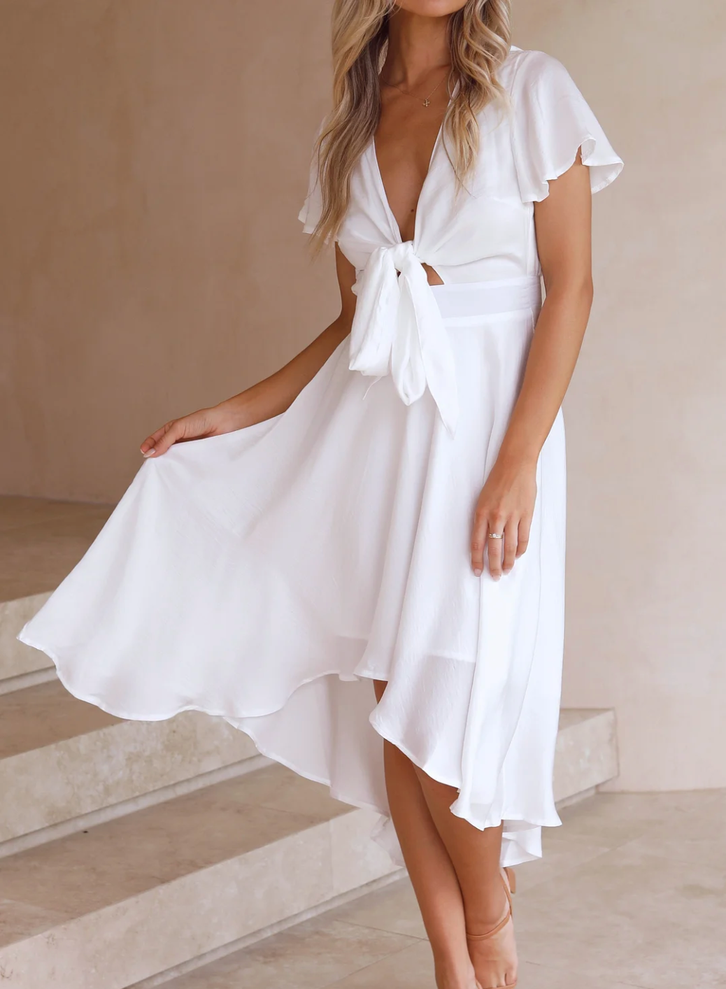 Elegancka sukienka letnia – Amira-Biały-S-Trend Polska