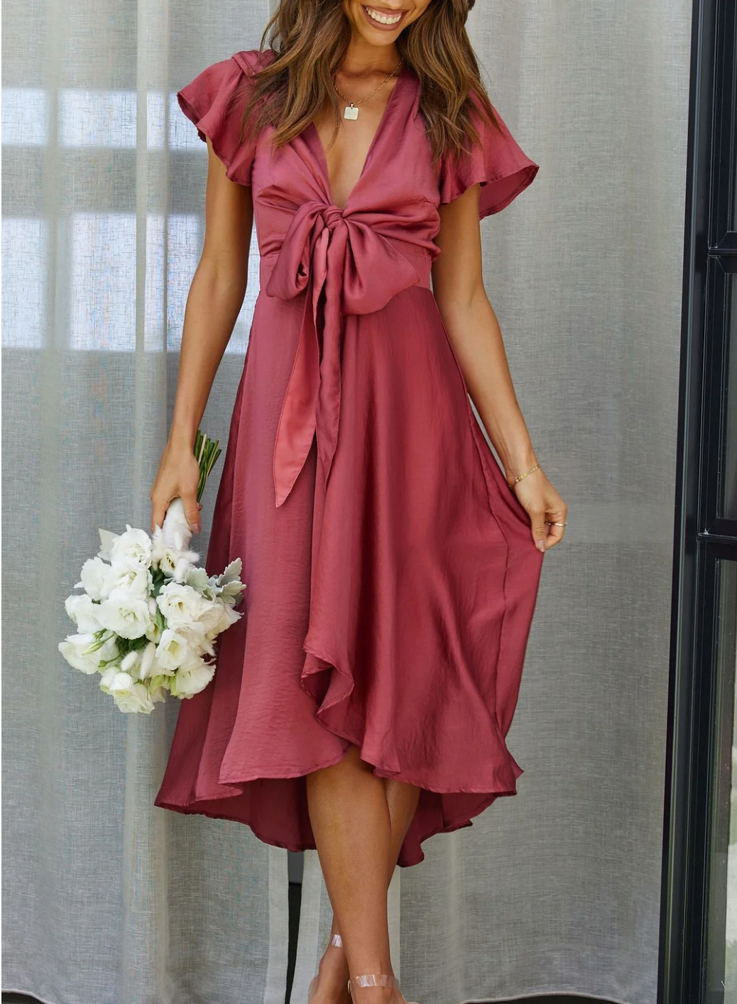 Elegancka sukienka letnia – Amira-Rot-S-Trend Polska