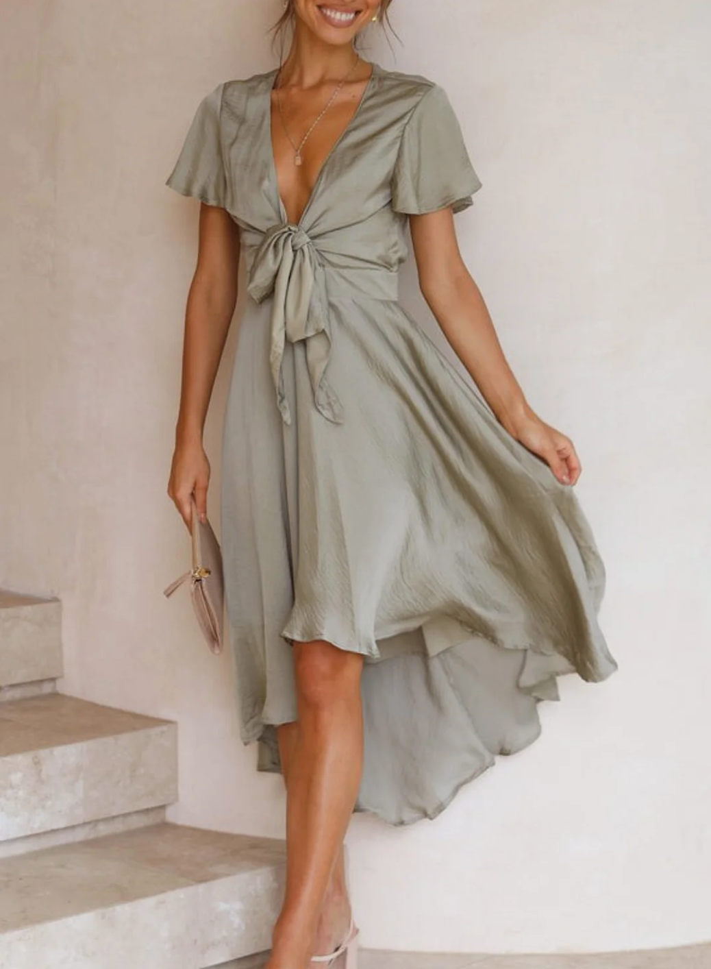 Elegancka sukienka letnia – Amira-Zielony-S-Trend Polska
