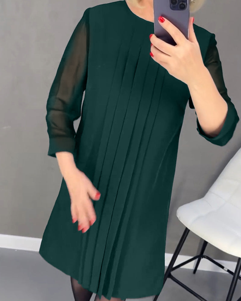 Elegancka sukienka shift z detalami z siateczki – Gabrielle-Czarny-S-Trend Polska