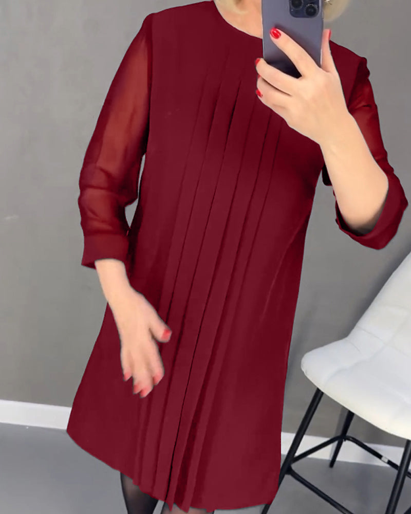 Elegancka sukienka shift z detalami z siateczki – Gabrielle-Czarny-S-Trend Polska