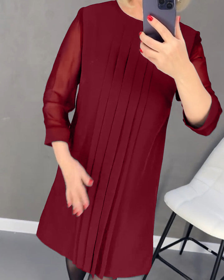 Elegancka sukienka shift z detalami z siateczki – Gabrielle-Czarny-S-Trend Polska