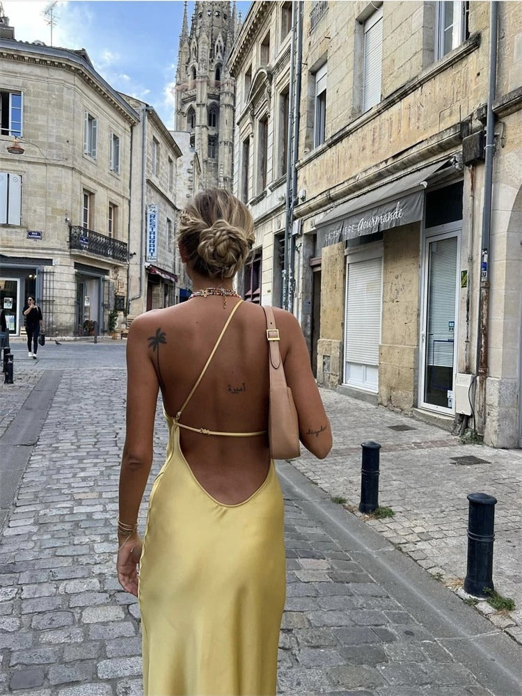 Elegancka żółta sukienka letnia – Juliette-XS-Trend Polska