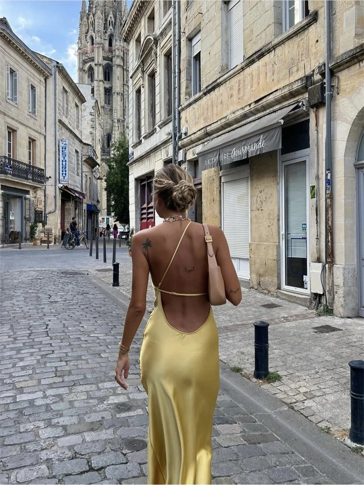 Elegancka żółta sukienka letnia – Juliette-XS-Trend Polska