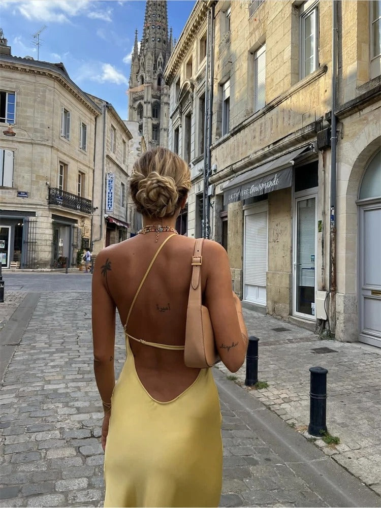 Elegancka żółta sukienka letnia – Juliette-XS-Trend Polska