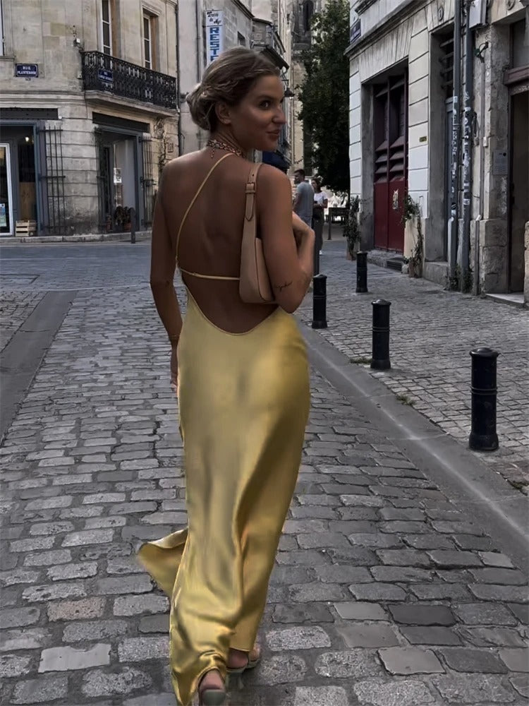Elegancka żółta sukienka letnia – Juliette-XS-Trend Polska