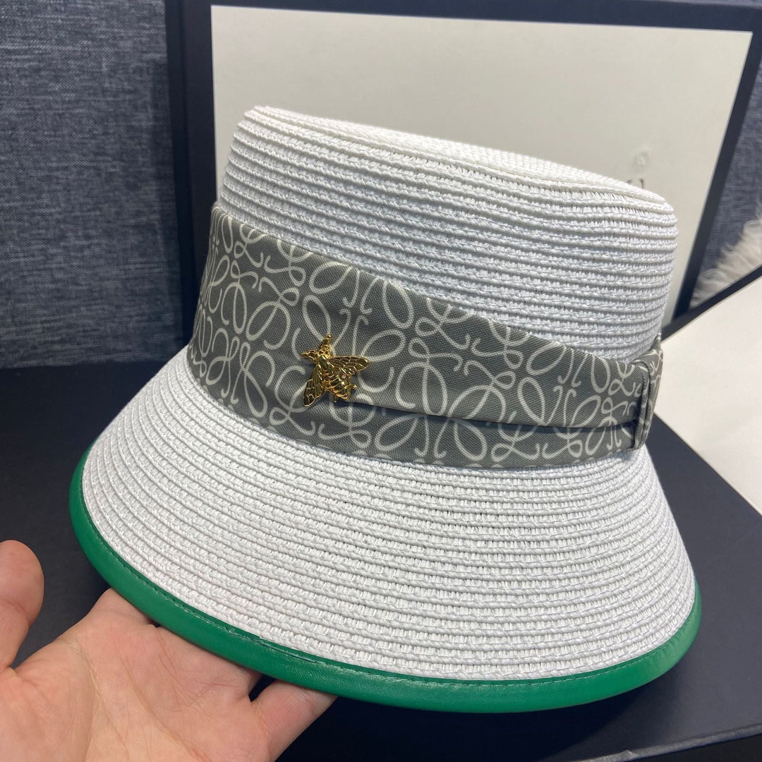Elegancki letni kapelusz damski z detalem wstążki – RibbonShade-Biały-Trend Polska