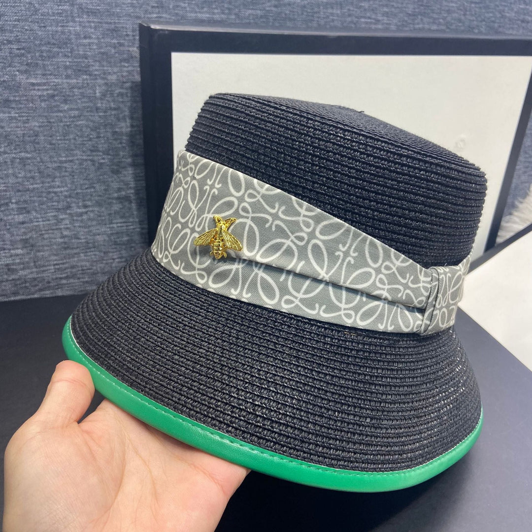Elegancki letni kapelusz damski z detalem wstążki – RibbonShade-Czarny-Trend Polska