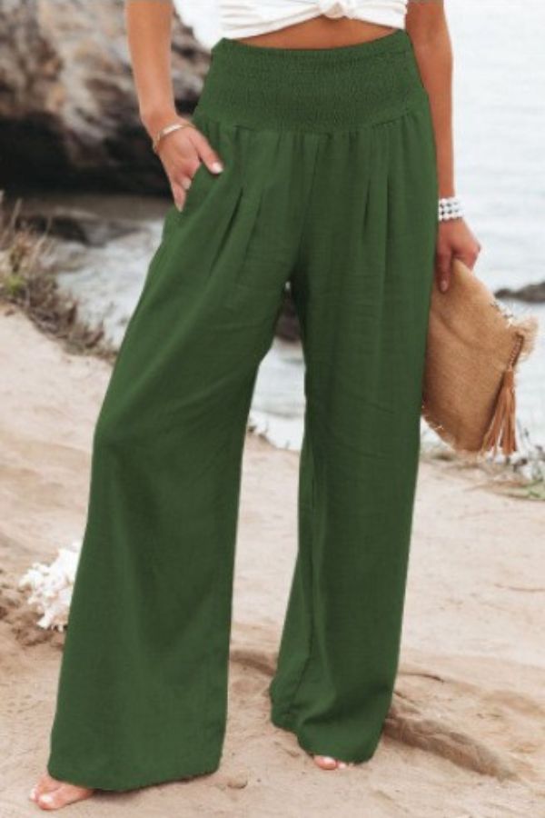 Elegancki pałac Hose z boho klimatem – Yasmin-Zielony wojskowy-S-Trend Polska