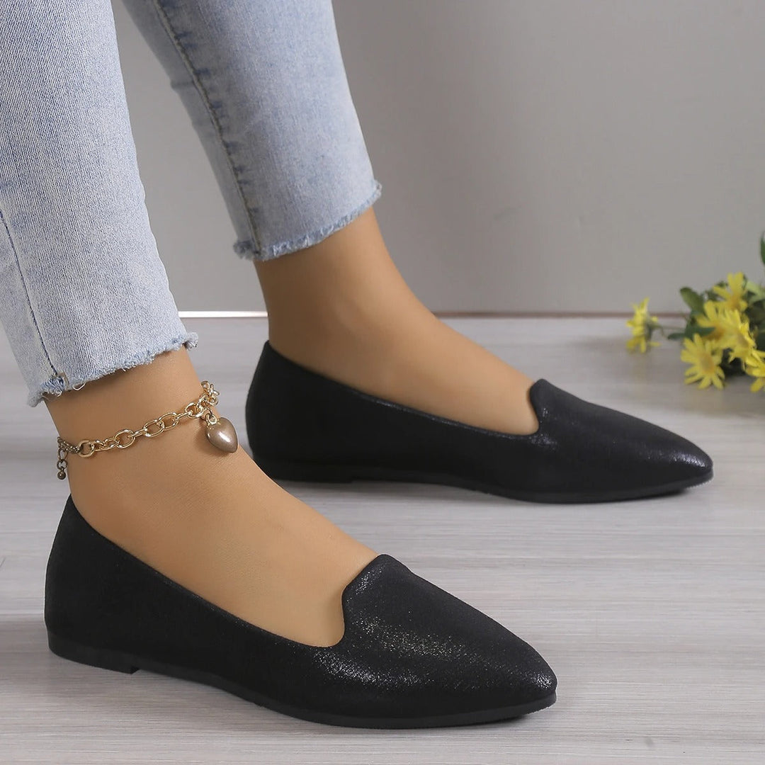 Eleganckie baleriny z koronką i elastycznymi wstawkami - Vivienne-Złoto-35-Trend Polska