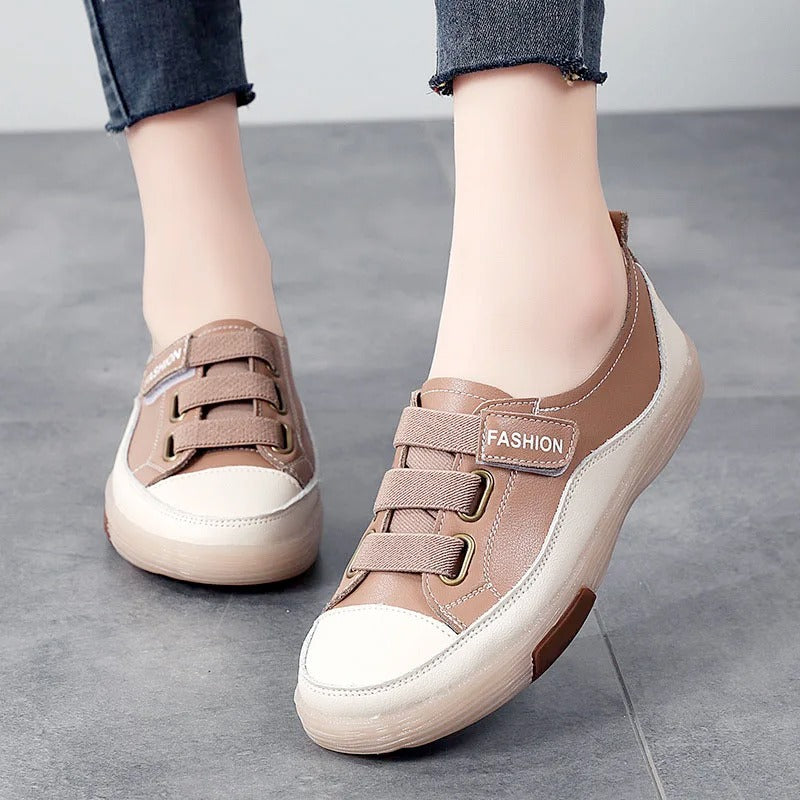 Eleganckie sneakersy ze skóry naturalnej dla kobiet – Beatrice-Czarny-35-Trend Polska