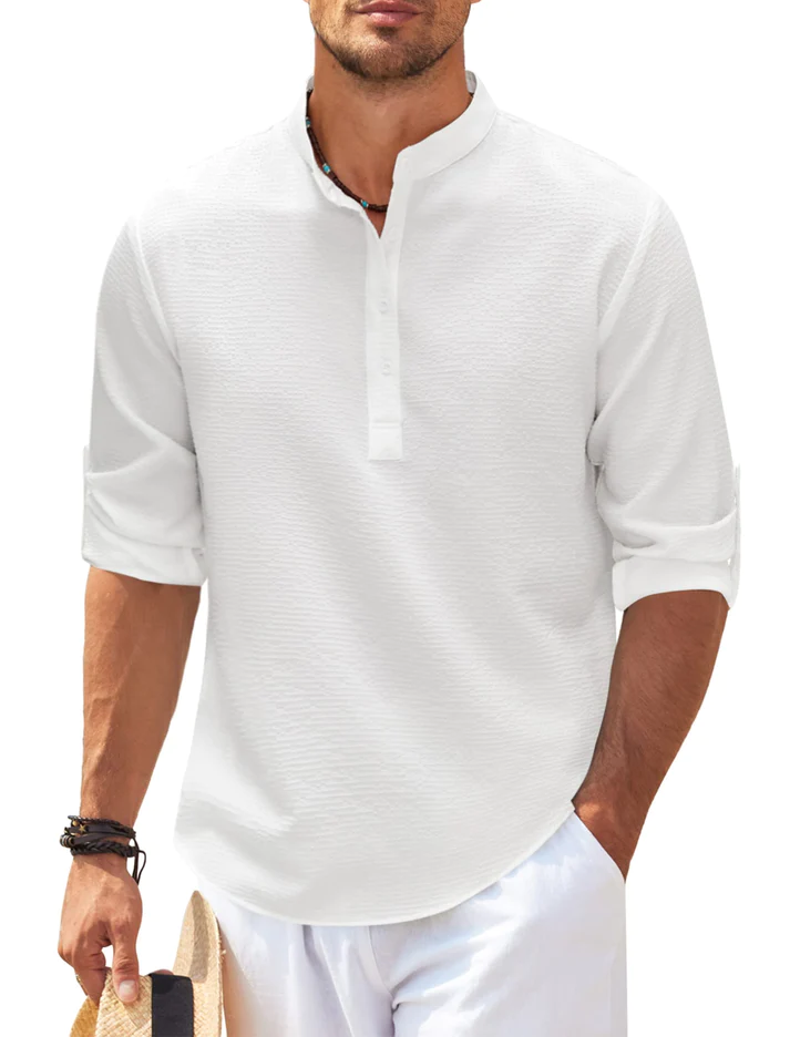 Elite Casual Męska Koszula - Styl Miejski-Biały-M-Trend Polska