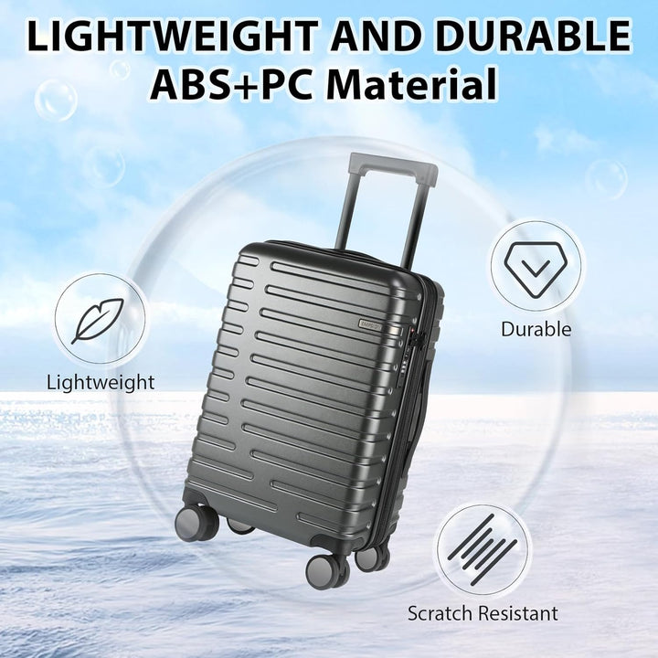 Rozszerzalna walizka twarda na kółkach z funkcją obrotu i zamkiem TSA