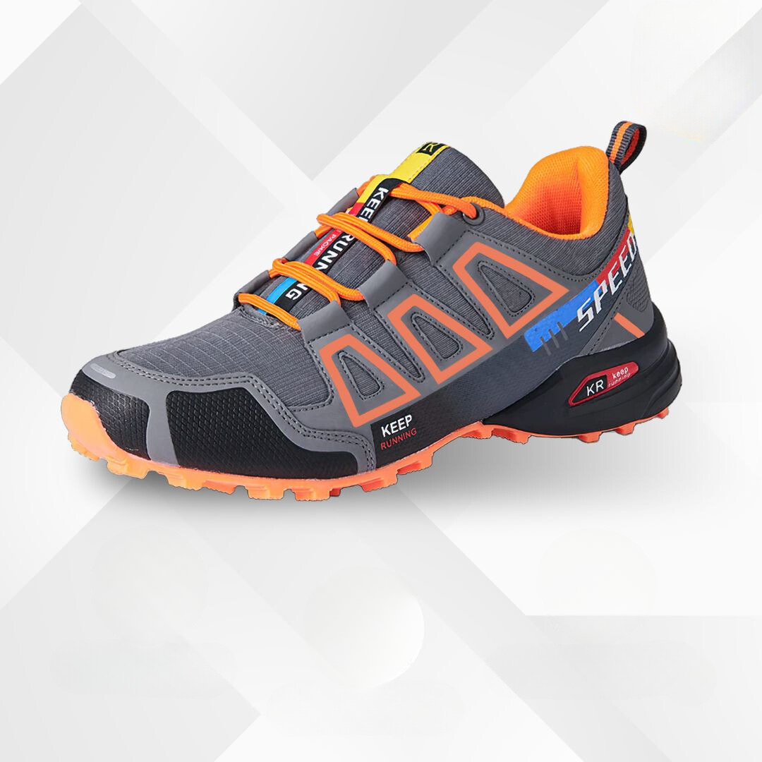 Ergonomiczne buty trekkingowe do użytku na świeżym powietrzu z komfortową amortyzacją – TrailStep-38-Szaro-pomarańczowy-Trend Polska