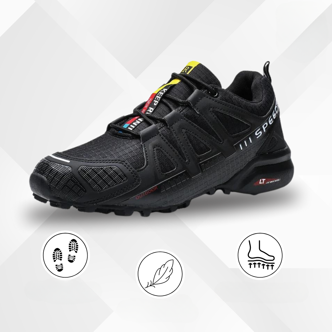 Ergonomiczne buty trekkingowe do użytku na świeżym powietrzu z komfortową amortyzacją – TrailStep-38-Czarny-Niebieski-Trend Polska