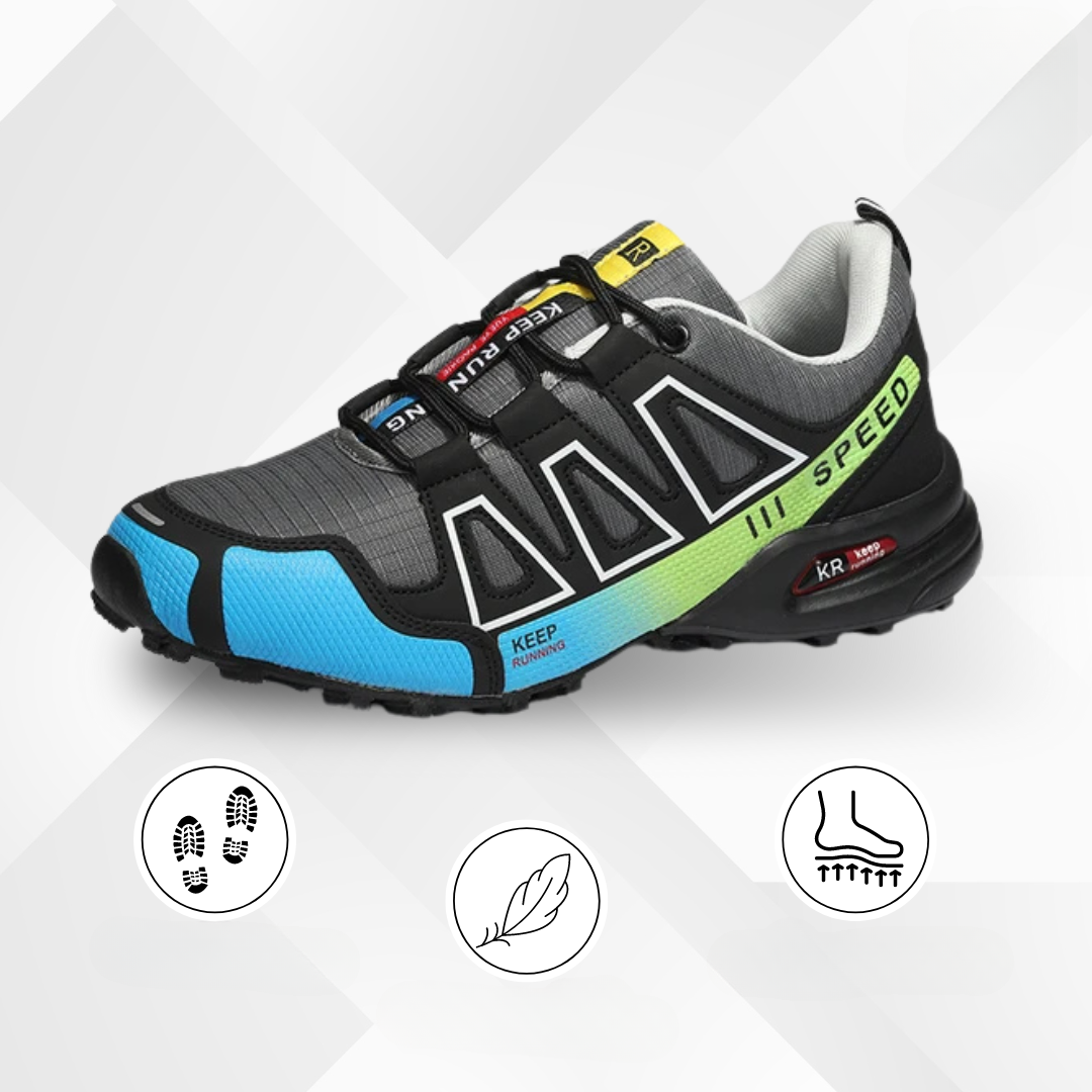 Ergonomiczne buty trekkingowe do użytku na świeżym powietrzu z komfortową amortyzacją – TrailStep-38-Czarny-Niebieski-Trend Polska