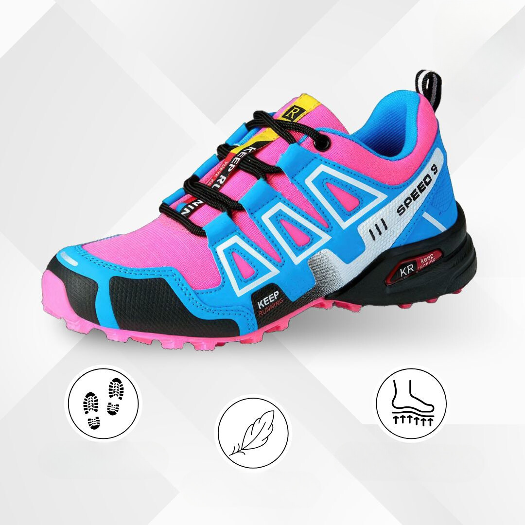 Ergonomiczne buty trekkingowe do użytku na świeżym powietrzu z komfortową amortyzacją – TrailStep-38-Czarny-Niebieski-Trend Polska