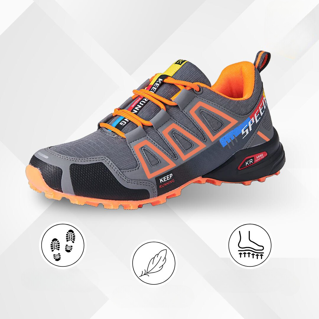 Ergonomiczne buty trekkingowe do użytku na świeżym powietrzu z komfortową amortyzacją – TrailStep-38-Czarny-Niebieski-Trend Polska