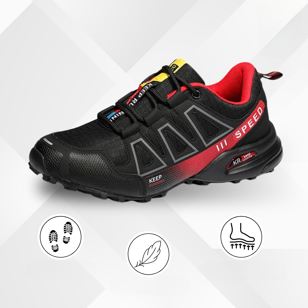 Ergonomiczne buty trekkingowe do użytku na świeżym powietrzu z komfortową amortyzacją – TrailStep-38-Czarny-Niebieski-Trend Polska