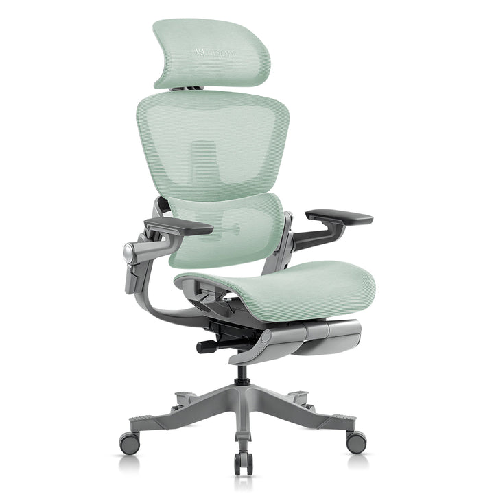 Ergonomiczne krzesło biurowe z 16 regulowanymi funkcjami - ErgoFlex-Miętowy-S (długość 155 - 170 cm)-Trend Polska