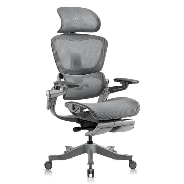 Ergonomiczne krzesło biurowe z 16 regulowanymi funkcjami - ErgoFlex-Szary-S (długość 155 - 170 cm)-Trend Polska