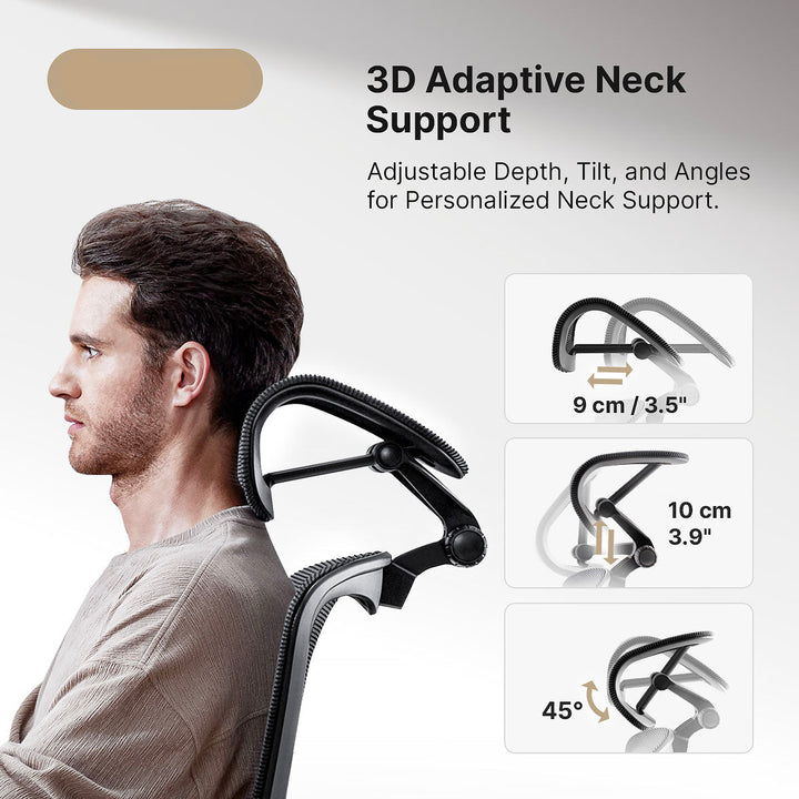 Ergonomiczne krzesło biurowe z 16 regulowanymi funkcjami - ErgoFlex-Czarny-S (długość 155 - 170 cm)-Trend Polska