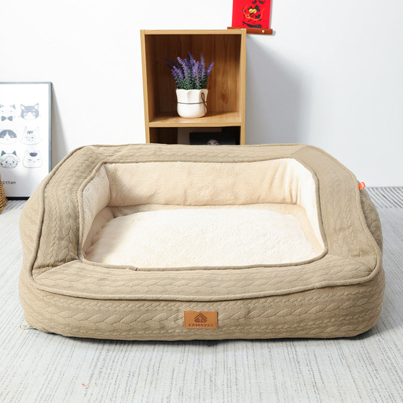 Ergonomiczne Łóżko dla Psów - LuxeDream-Beżowy-XL (66X55X24cm)-Trend Polska