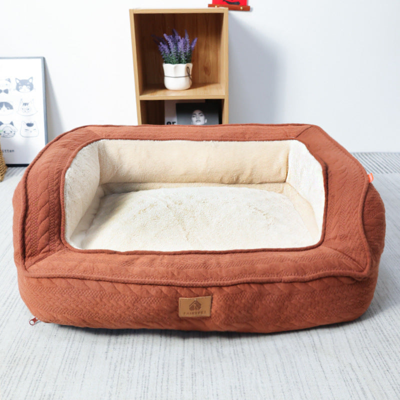 Ergonomiczne Łóżko dla Psów - LuxeDream-Czerwony-XL (66X55X24cm)-Trend Polska