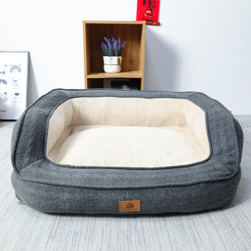 Ergonomiczne Łóżko dla Psów - LuxeDream-Szary-XL (66X55X24cm)-Trend Polska
