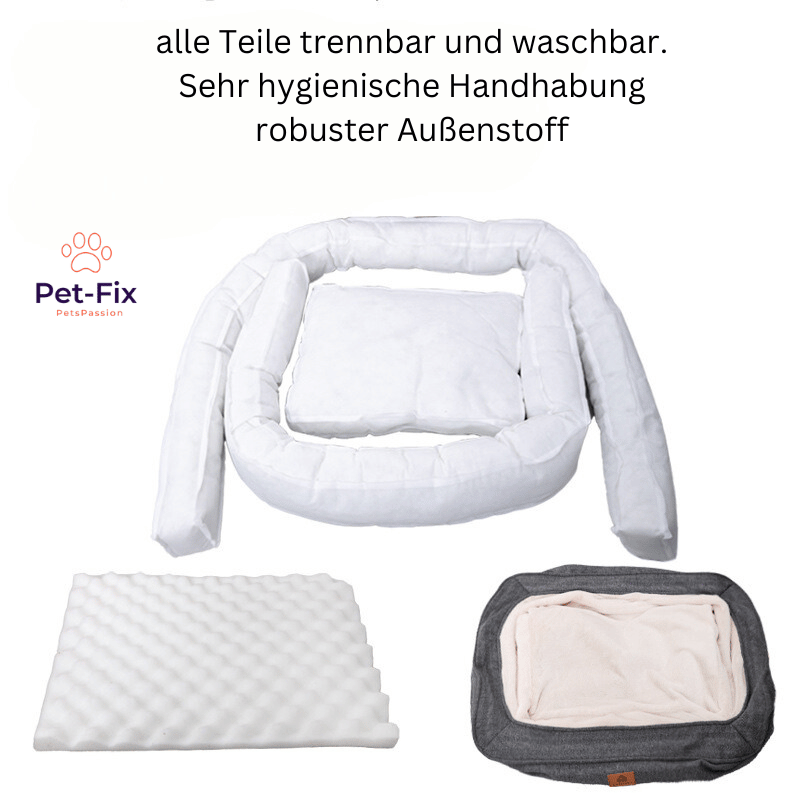 Ergonomiczne Łóżko dla Psów - LuxeDream-Czerwony-XL (66X55X24cm)-Trend Polska