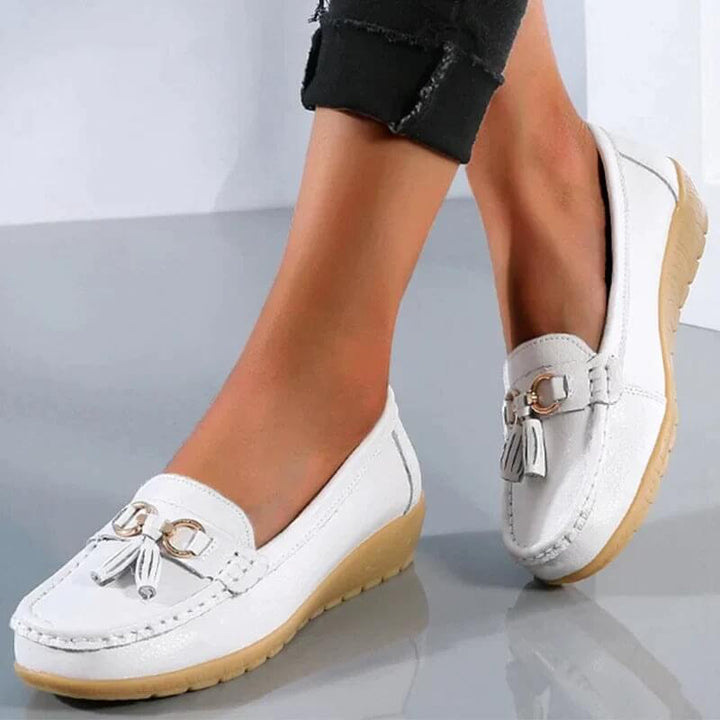 Ergonomiczne Skórzane Sandały - ElegaWalk-Biały-35-Trend Polska