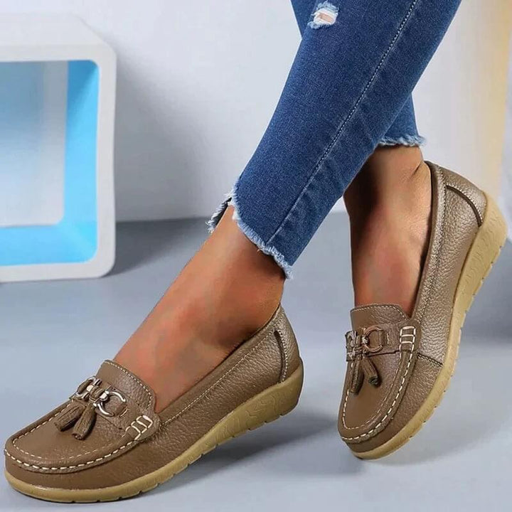 Ergonomiczne Skórzane Sandały - ElegaWalk-Brązowy-35-Trend Polska