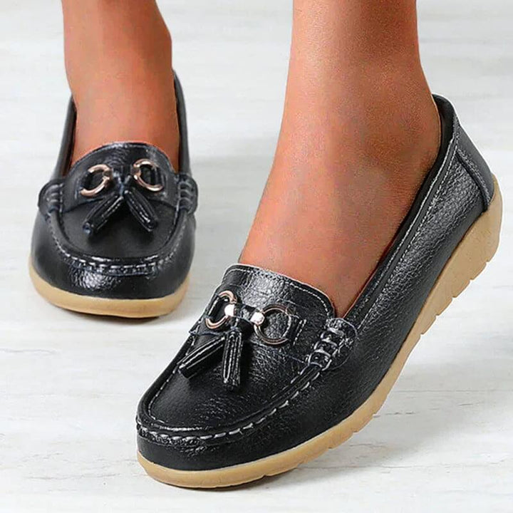 Ergonomiczne Skórzane Sandały - ElegaWalk-Czarny-35-Trend Polska