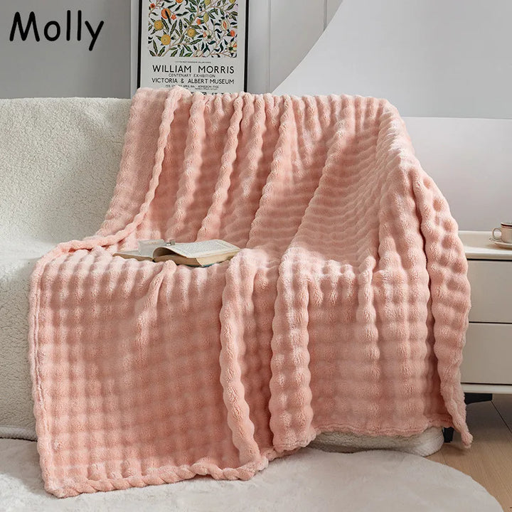 Extra miękka flanelowa kołdra - PlushBubble-Róża-70x100cm-Trend Polska