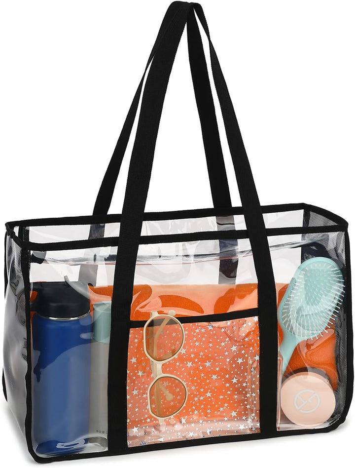 Kup 1, dostaniesz 1 ZA DARMO – Extra Large Clear Mesh Beach Tote z 8 kieszeniami – ClearWave