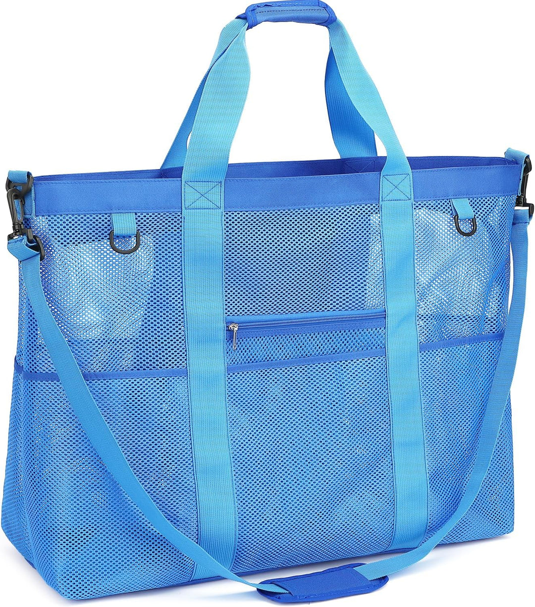 Kup 1, dostaniesz 1 ZA DARMO – Extra Large Clear Mesh Beach Tote z 8 kieszeniami – ClearWave
