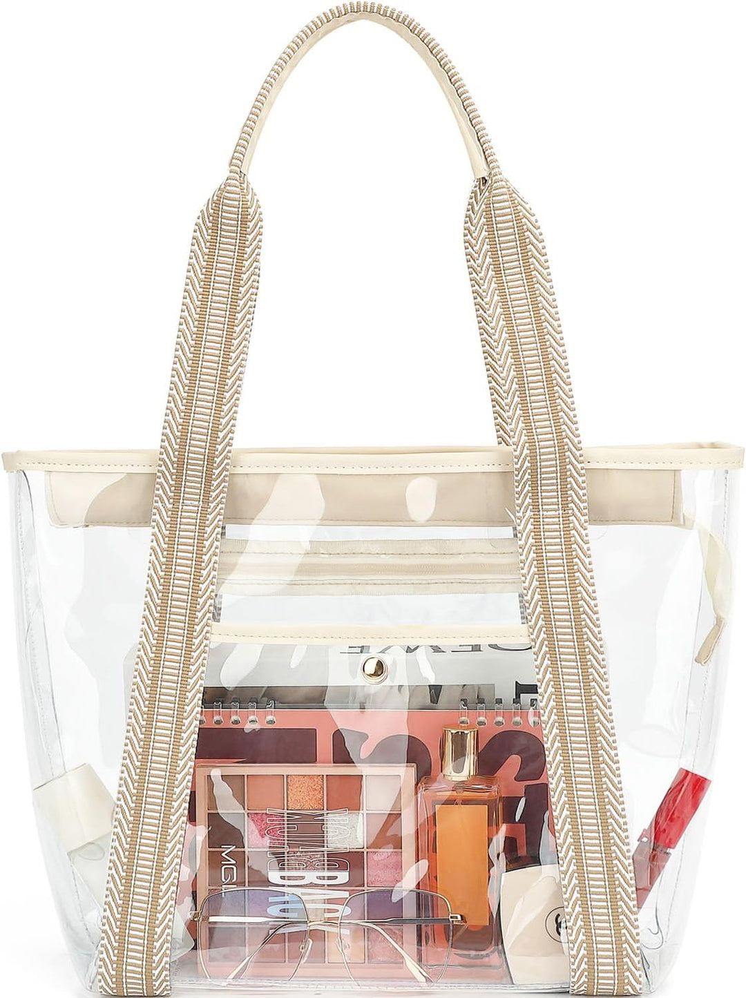 Kup 1, dostaniesz 1 ZA DARMO – Extra Large Clear Mesh Beach Tote z 8 kieszeniami – ClearWave
