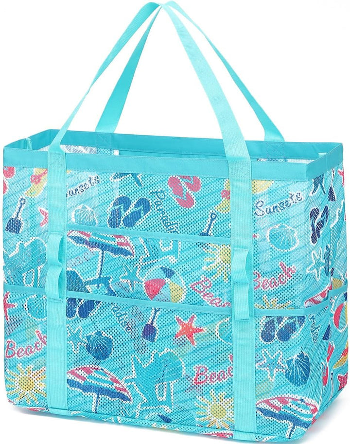 Kup 1, dostaniesz 1 ZA DARMO – Extra Large Clear Mesh Beach Tote z 8 kieszeniami – ClearWave