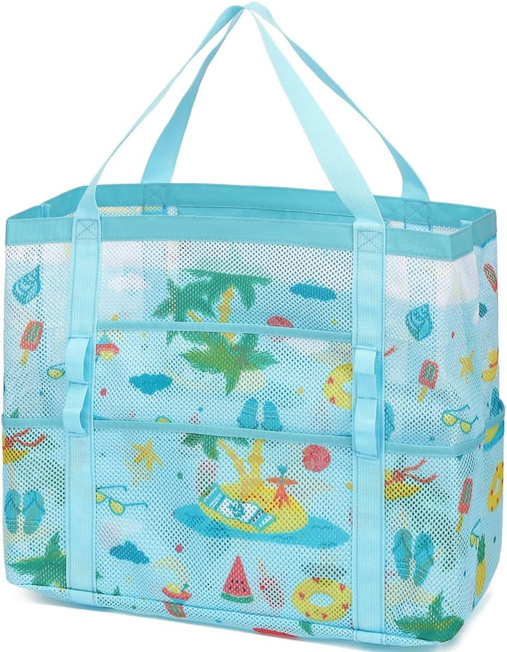Kup 1, dostaniesz 1 ZA DARMO – Extra Large Clear Mesh Beach Tote z 8 kieszeniami – ClearWave