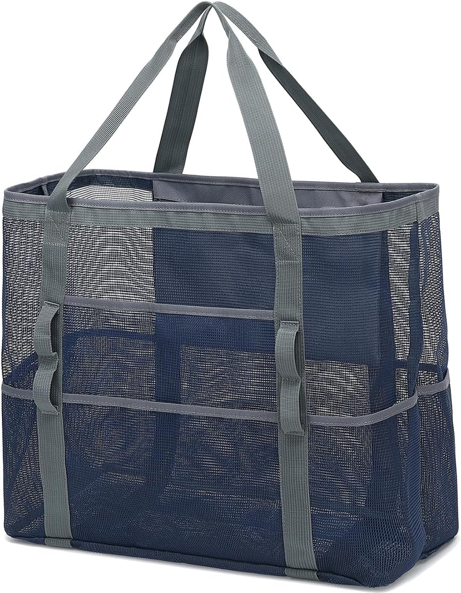 Kup 1, dostaniesz 1 ZA DARMO – Extra Large Clear Mesh Beach Tote z 8 kieszeniami – ClearWave