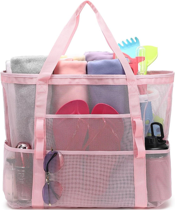 Kup 1, dostaniesz 1 ZA DARMO – Extra Large Clear Mesh Beach Tote z 8 kieszeniami – ClearWave