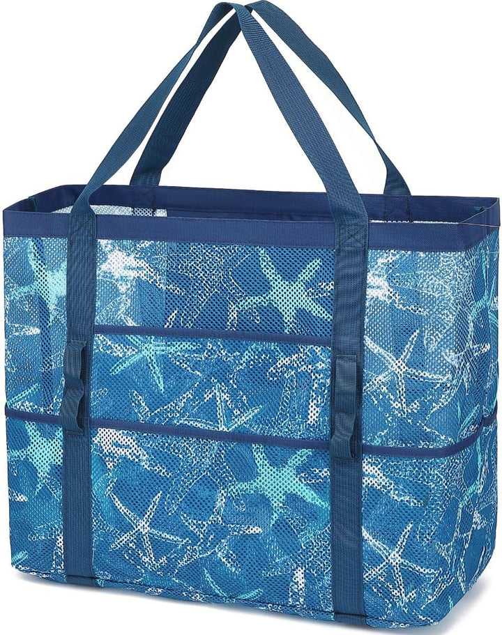 Kup 1, dostaniesz 1 ZA DARMO – Extra Large Clear Mesh Beach Tote z 8 kieszeniami – ClearWave