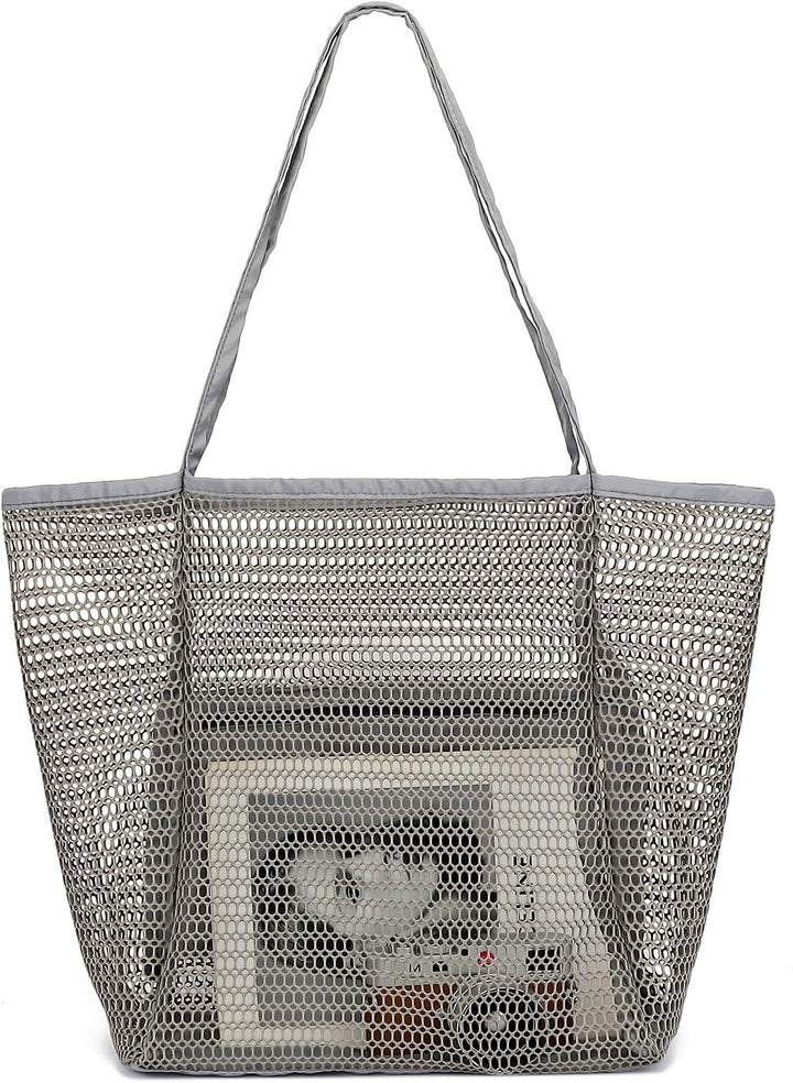 Kup 1, dostaniesz 1 ZA DARMO – Extra Large Clear Mesh Beach Tote z 8 kieszeniami – ClearWave
