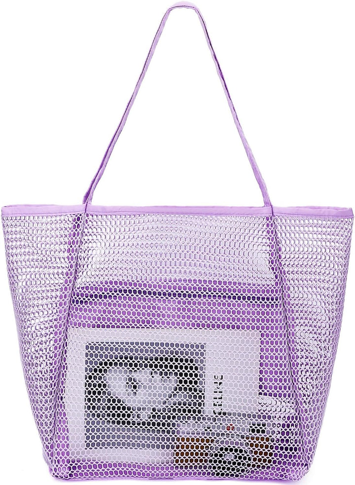 Kup 1, dostaniesz 1 ZA DARMO – Extra Large Clear Mesh Beach Tote z 8 kieszeniami – ClearWave